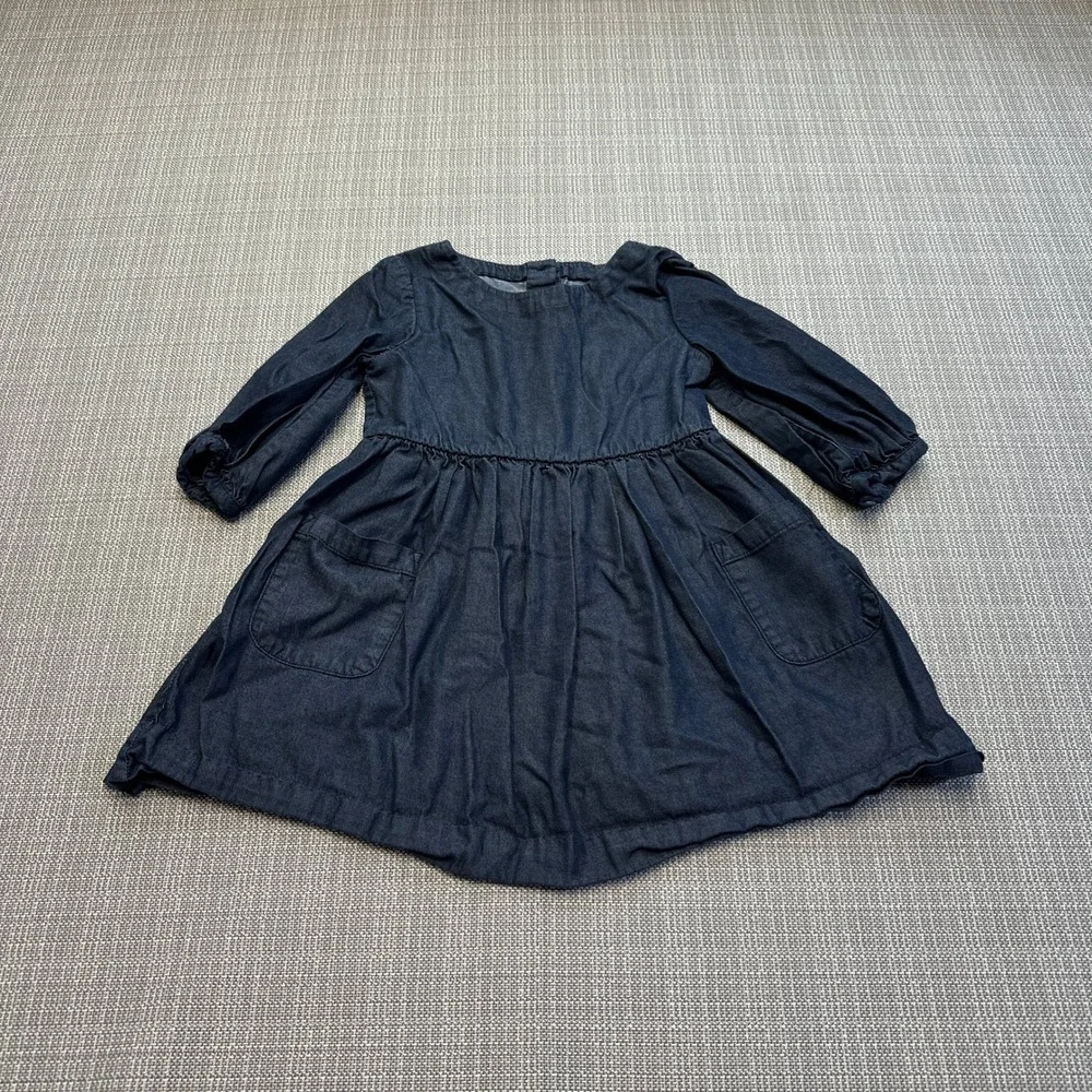 Polo Ralph Lauren Toddler Girls Denim Dress 3T Long Sleeve Blue‎ Cotton